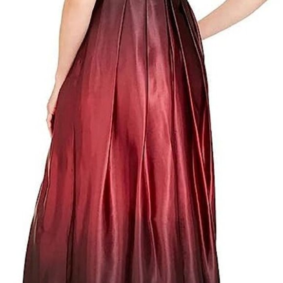 SL FASHIONS Ombré Satin Bow Sash Gown - Picture 3 of 4